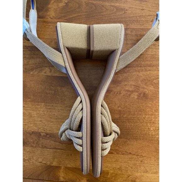 NEW Rothys The Knot Sandal Golden Shimmer Metallic Block Heel Womens 10.5 - Picture 5 of 14